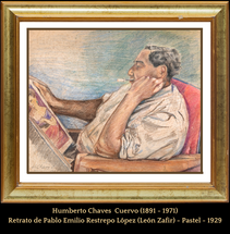 Humberto Chaves - retrato de León Zafir (Pablo Emilio Restrepo López) quien fue escritor, periodista y poeta.